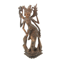 ASIE - Statuette en bois sculpté représe