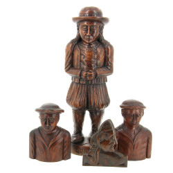 Thème BRETAGNE - 4 sujets en bois sculpt