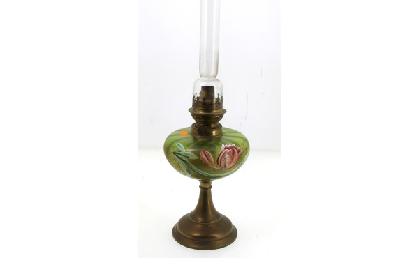 Lampe à pétrole à réservoir en verre à d