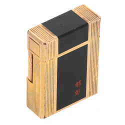 DUPONT - Briquet en laque noir et métal 