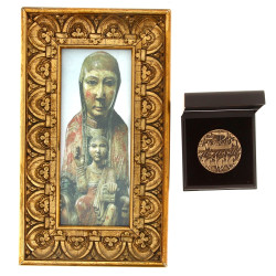 Cadre rectangulaire en bois doré à décor