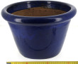 Cache-pot en céramique émaillée bleue di