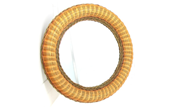 Miroir en rotin diam. 53,5 cm