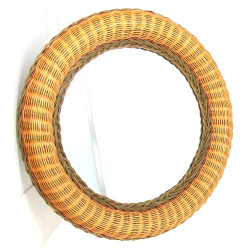 Miroir en rotin diam. 53,5 cm