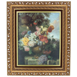 "Bouquet de fleurs dans un paysage", rep