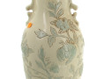 Pied de lampe en céramique décor floral 
