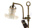 Lampe à poser ancienne en bronze et lait