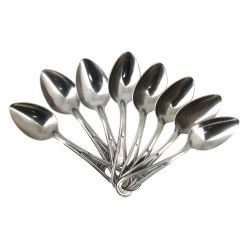 Armée US - Lot de 8 cuillères en métal, 