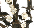 Paire d'appliques en métal noir et roses