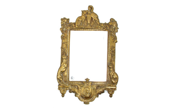 Miroir XIXème en bronze sur le thème des