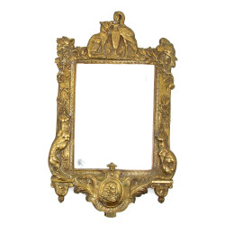 Miroir XIXème en bronze sur le thème des