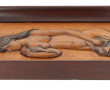 "Baigneuse", panneau en bois sculpté en 