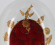 Globe de mariée en bois noirci et verre,