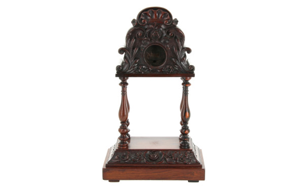 Grand porte-montre en bois sculpté à 4 c