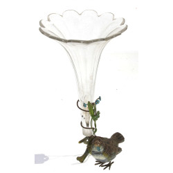 Porte-bouquet à un vase cornet en crista
