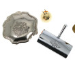 Lot comprenant un coffret en métal argen