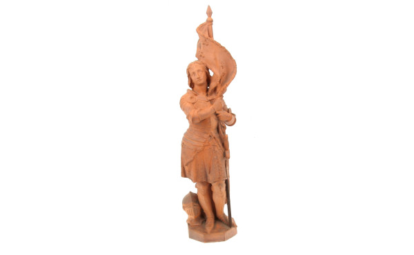 JEANNE D'ARC - Sujet en terre cuite repr