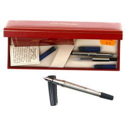 DUPONT - Stylo encre plume rhodium, méta