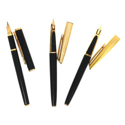 3 stylos encre vintage avec plumes or