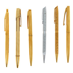 6 stylos bille vintage en métal doré (5)