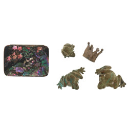 Trois petites grenouilles en bronze en 3