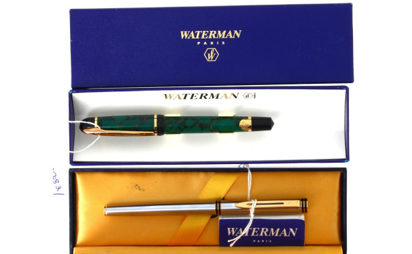 WATERMAN - Deux stylos un encre vert mar