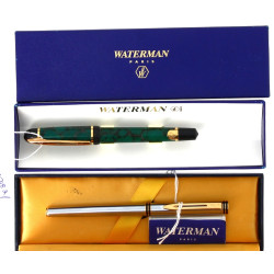 WATERMAN - Deux stylos un encre vert mar