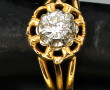 Bague en or jaune 18 carats, poinçon têt