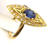 Bague marquise en or jaune, poinçon tête