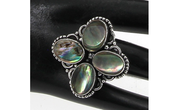 Bague en argent 925ème et nacre d'ormeau