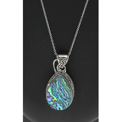 Important pendentif forme poire en argen
