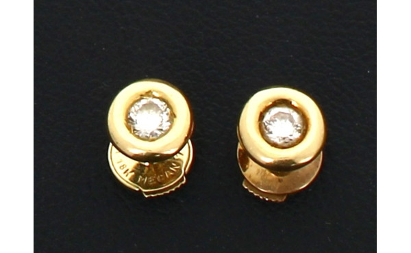 Paire de puces diamants en serti clos, m