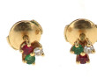 Paire de puces d'oreilles en or jaune 18