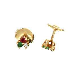 Paire de puces d'oreilles en or jaune 18