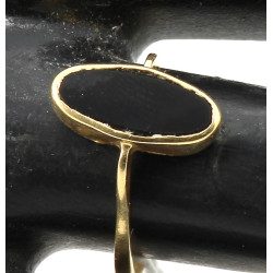 Bague en or jaune 18 cts sertie d'un ony