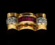 Bague Tank en or jaune, poinçon tête d'a
