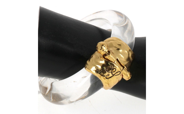 Bracelet jonc ouvrant en plexi et métal 
