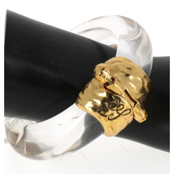Bracelet jonc ouvrant en plexi et métal 