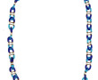 Sautoir vintage en verre bleu de 2 tons,