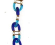 Sautoir vintage en verre bleu de 2 tons,