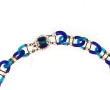 Sautoir vintage en verre bleu de 2 tons,