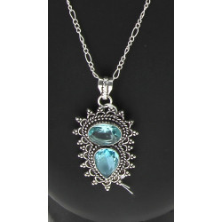 Pendentif en argent 925ème serti de 2 st