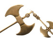 Deux pendentifs doubles haches en or 14 
