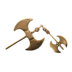 Deux pendentifs doubles haches en or 14 