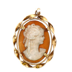 Pendentif en or jaune 18 cts et camée co