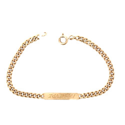 Gourmette enfant en or jaune 18 cts, poi