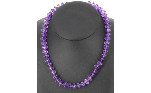Collier en améthyste, fermoir argent 925