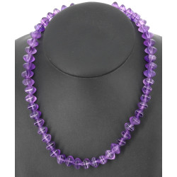 Collier en améthyste, fermoir argent 925