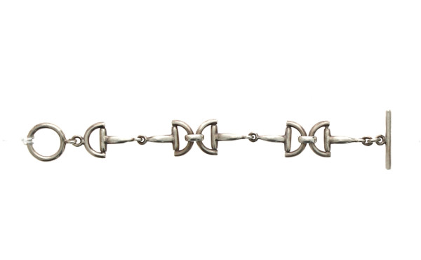 Bracelet en argent décor étrier, non poi