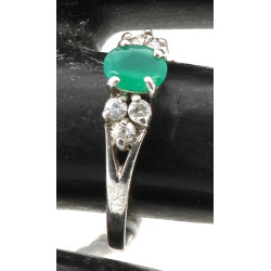 Bague en argent 925ème sertie de verre v